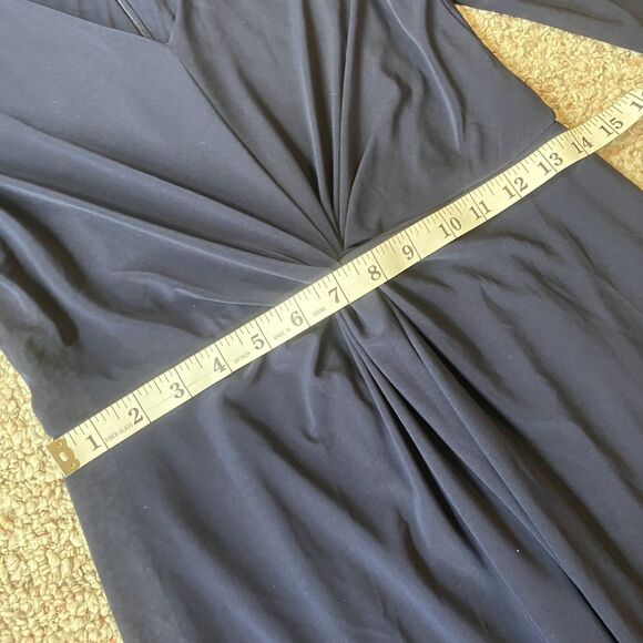 Hobbs London Womens Midi Dress Size 6 Knot Waist Coastal Navy Blue Classic - Picture 12 of 13